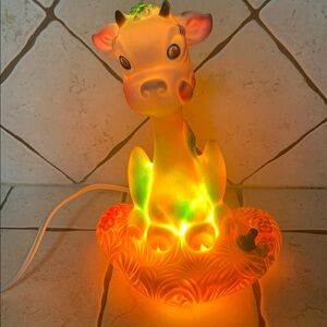 Formulett Rubber Dragon Mid Century Green and Orange Night Light